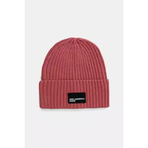 Karl Lagerfeld Jeans căciulă de lână culoarea roz, A3W33111 imagine