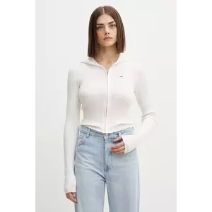 Tommy Jeans cardigan culoarea alb, light, DW0DW21673 imagine