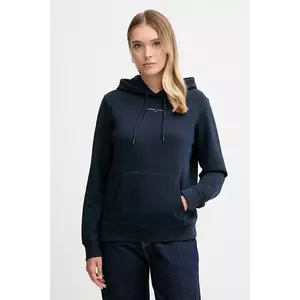 Tommy Jeans bluză culoarea bleumarin, cu glugă, cu imprimeu, DW0DW21963 imagine