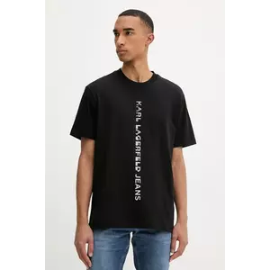 Karl Lagerfeld Jeans tricou din bumbac culoarea negru, cu imprimeu, A4M17021 imagine