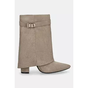 Answear.LAB botine culoarea maro, cu toc drept, izolare usoara imagine