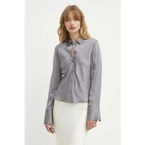 2NDDAY camasa 2ND Maria TT - Fluid Satin femei, culoarea gri, cu guler clasic, regular, 2244131222 imagine