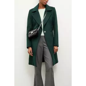 Answear Lab palton de lana culoarea bordo, de tranzitie, cu doua randuri de nasturi imagine