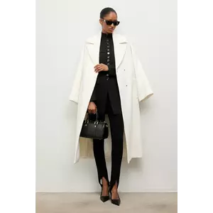 Answear Lab palton de lana culoarea maro, de tranzitie, oversize imagine