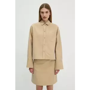 2NDDAY camasa Claras TT femei, culoarea bej, cu guler clasic, relaxed, 2245130229 imagine