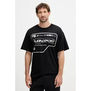PLEIN SPORT tricou din bumbac culoarea negru, cu imprimeu, FAEC MTK8373 STE001N imagine