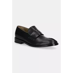 MM6 Maison Margiela mocasini de piele culoarea negru, cu toc plat, S59WR0096.P5000.T8013 imagine