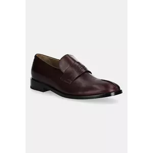 MM6 Maison Margiela mocasini de piele culoarea bordo, cu toc plat, S59WR0096.P5000.T2353 imagine