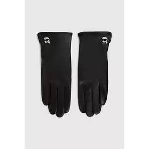 Karl Lagerfeld mănuși de piele culoarea negru, A4W33112 imagine