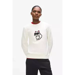 Karl Lagerfeld bluză culoarea bej, cu imprimeu, A4W20043 imagine