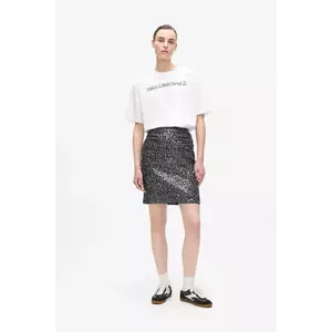 Karl Lagerfeld fustă culoarea gri, mini, creion, A4W12016 imagine