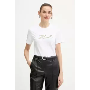 Karl Lagerfeld tricou din bumbac culoarea alb, A4W17052 imagine