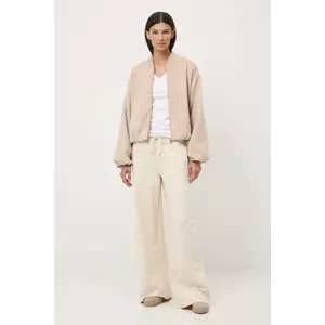 Medicine pantaloni de trening culoarea bej, lat, medium waist imagine