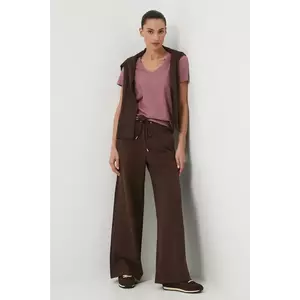 Medicine pantaloni de trening culoarea maro, lat, medium waist imagine