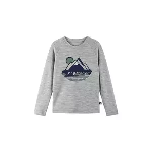 Reima bluză cu mâneci lungi pentru copii Viisas culoarea gri, cu imprimeu, 5200012C imagine