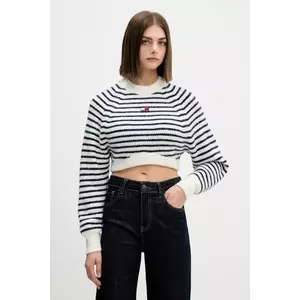 Tommy Jeans pulover din amestec de lână culoarea alb, DW0DW21677 imagine