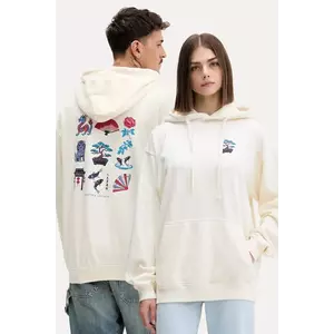 Kaotiko hanorac de bumbac culoarea bej, cu glugă, cu imprimeu, AR079-01-G002 imagine