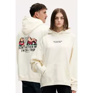 Kaotiko hanorac de bumbac culoarea bej, cu glugă, cu imprimeu, AR001-01-G002 imagine