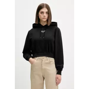 Tommy Jeans hanorac de bumbac culoarea negru, cu glugă, cu imprimeu, DW0DW22170 imagine