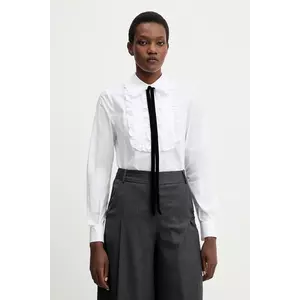 Luisa Spagnoli cămașă din bumbac culoarea alb, cu guler clasic, regular, 542457 imagine