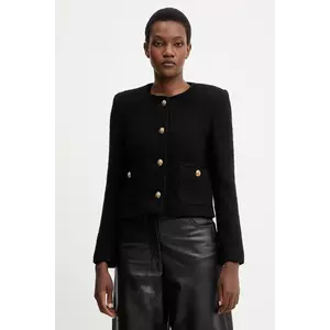 Marella sacou din lână culoarea negru, un singur rând de nasturi, uni, 2523046114200 imagine