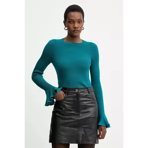 Luisa Spagnoli pulover de lână culoarea turcoaz, light, 100119 imagine