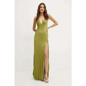 Bardot rochie YVE culoarea verde, maxi, evazată, 59315DB imagine