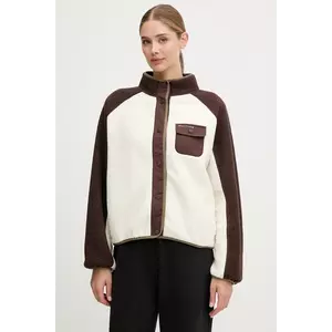 P.E Nation hanorac fleece Takeover culoarea bej, cu imprimeu, 253J142 imagine