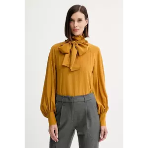 Weekend Max Mara bluză de mătase GUIDO culoarea galben, uni, 2525116036600 imagine