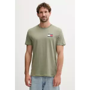 Tommy Jeans tricou din bumbac culoarea bej, cu imprimeu, DM0DM20740 imagine