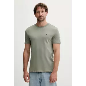 Tommy Jeans tricou din bumbac 2-pack bărbați, culoarea verde, uni, DM0DM20687 imagine