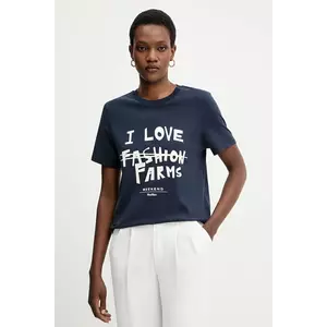 Weekend Max Mara tricou din bumbac CLOWN culoarea bleumarin, 2525976012600 imagine