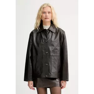 Rag & Bone geacă de piele culoarea maro, de tranziție, RA8A25F0MLA imagine