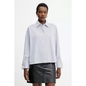 Weekend Max Mara cămașă din bumbac ARTURO culoarea bleumarin, cu guler clasic, relaxed, 2525116042600 imagine