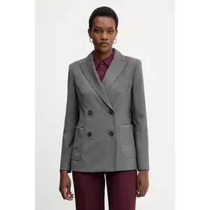 Weekend Max Mara geacă de lână ORNATI culoarea gri, cu două rânduri de nasturi, uni, 2525046012600 imagine