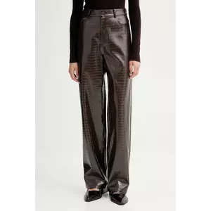 ISABELLE BLANCHE pantaloni culoarea maro, drept, high waist, IS25FW-P030-T006 imagine