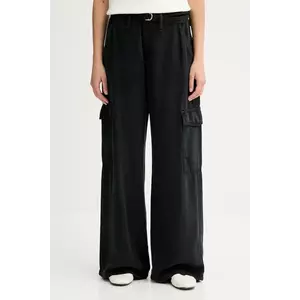 Levi's pantaloni BAGGY DAD CARGO culoarea negru, lat, high waist, 003IN imagine