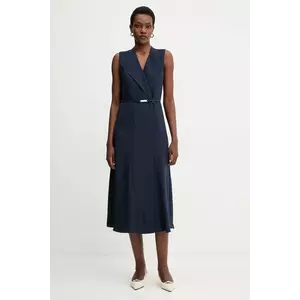 BOSS rochie culoarea albastru marin, midi, drept, 50548494 imagine