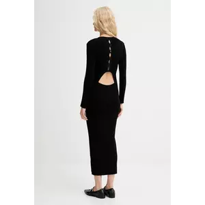 Sessun rochie culoarea negru, maxi, mulata, 25105018 imagine