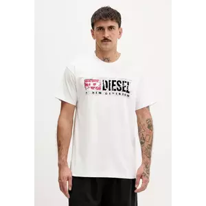Diesel tricou din bumbac T-NORM-T6 culoarea alb, cu imprimeu, A19436.0PLAT imagine