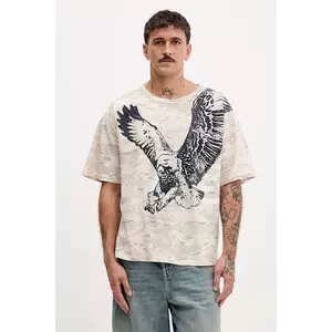 Diesel tricou din bumbac T-BOXT-T14 culoarea bej, cu model, A19317.0DLBM imagine