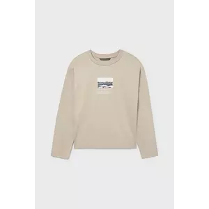 Mayoral longsleeve din bumbac pentru copii culoarea bej, cu imprimeu, 7011 imagine