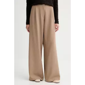 Sessun pantaloni culoarea bej, lat, high waist, 25107000 imagine