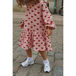 Konges Sløjd rochie din bumbac pentru copii COCO DRESS GOTS culoarea roz, mini, evazată, KS101461 imagine