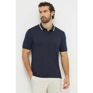 BOSS polo de bumbac culoarea albastru marin, neted, 50469360 imagine