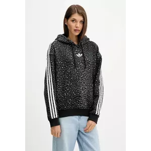 adidas Originals bluză Graphic Lo Hd culoarea negru, cu glugă, cu imprimeu, JV7561 imagine