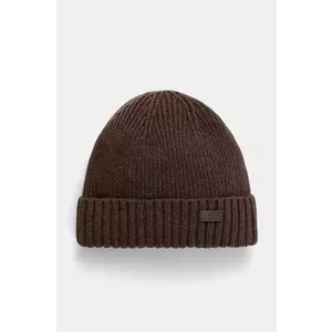 Barbour caciula de lana culoarea negru, de lana, din tricot gros imagine