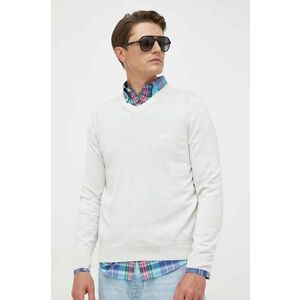 BOSS pulover de lana barbati, culoarea alb, light imagine