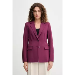 United Colors of Benetton sacou culoarea violet, un singur rând de nasturi, uni, 2L4HDW02W imagine