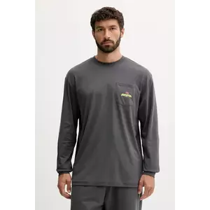 The North Face longsleeve din bumbac Expedition Celebration culoarea gri, cu imprimeu, NF0A8E3DRHI1 imagine